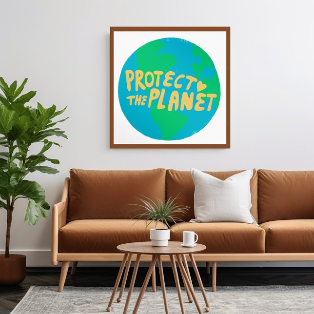 Poster PROTÉGER LA PLANÈTE SAVE EARTH Eco Green (PROTECT THE PLANET SAVE EARTH Eco Green Poster Environmentalist
Wall Art )