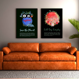 Poster PROTÉGER LA PLANÈTE SAVE EARTH Jour des terres Art