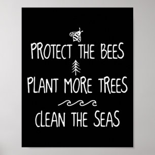Poster Protéger Les Abeilles Plante Plus D'Arbres Nettoye