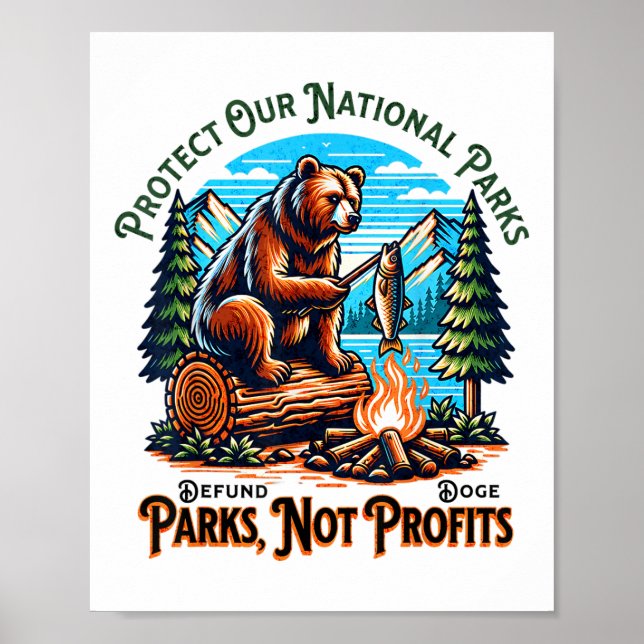 Poster Protéger Nos Parcs Nationaux Défendre Les Parcs De (Devant)