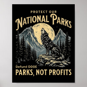 Poster Protéger nos parcs nationaux Défund Doge Parcs et