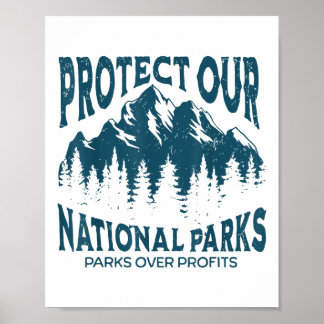 Poster Protéger nos parcs nationaux Retro Vintage Womens