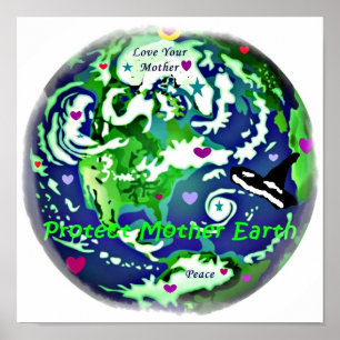 Poster Protégez l'affiche globale de paix de Terre