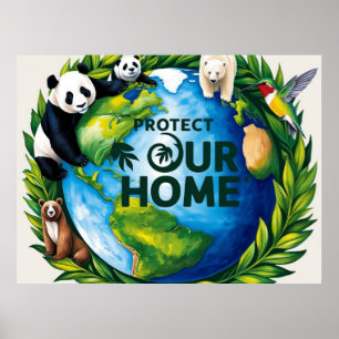 Poster Protégez l'éco-monument virtuel de notre maison