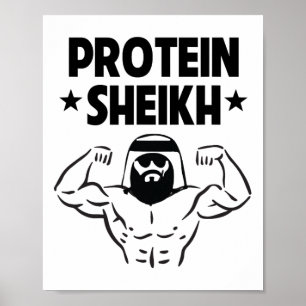 Poster Protein Sheikh Amusant Arabe Salle De Sport Fitnes
