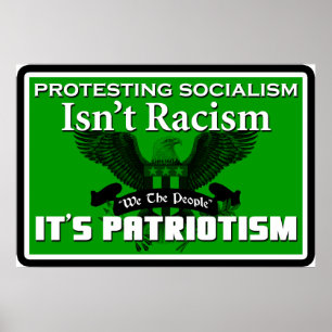 Poster Protester contre le socialisme n'est pas le racism