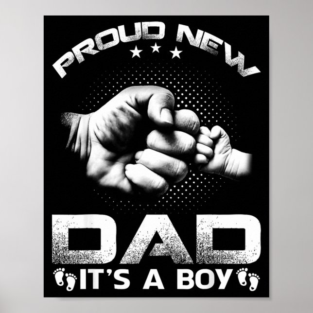 Poster Proud New Dad It's A Boy  (Devant)