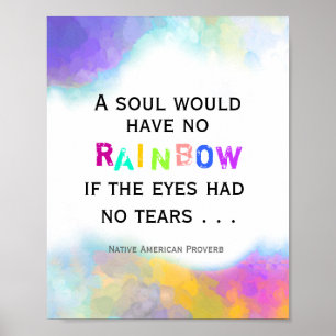 Poster proverbe arc-en-ciel citation coloré abstrait