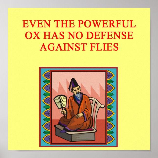 Poster proverbe chinois sage (Devant)