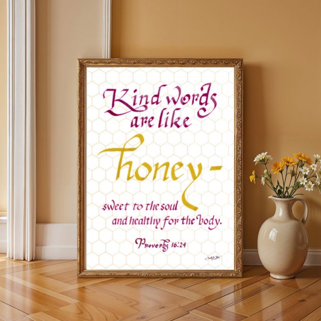 Poster Proverbes 16 24 Paroles Semblables À L'Écriture De (Créateur téléchargé)