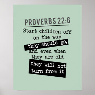 Poster proverbes 22:6 vers de la bible entraîner un enfan
