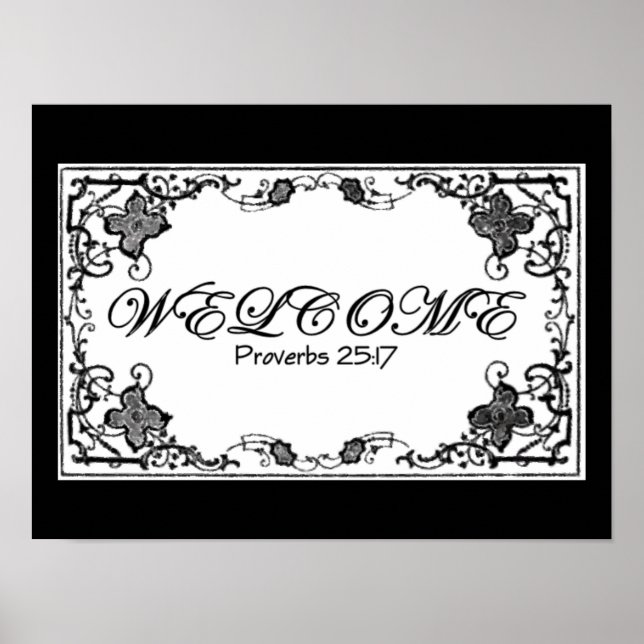 Poster Proverbes 25:17 Bienvenue Imprimer (Devant)