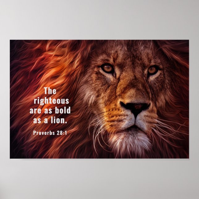 Poster Proverbes 28:1 Bible Les justes sont Téméraires co (Devant)