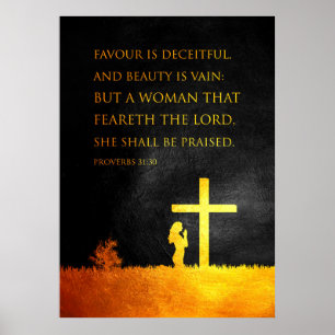 Poster Proverbes 31:30 Bible Verse
