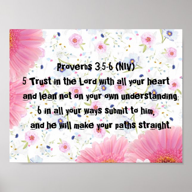 Poster Proverbes 3:5-6 Bible Blossoms Destiny's Destiny (Devant)