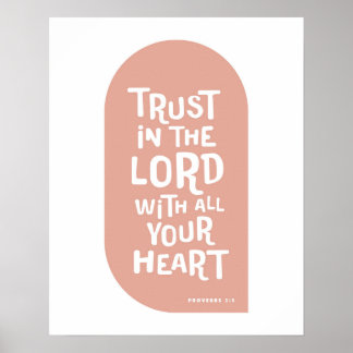 Poster Proverbes 3:5 Faites confiance au Seigneur avec to