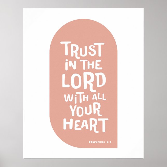 Poster Proverbes 3:5 Faites confiance au Seigneur avec to (Devant)