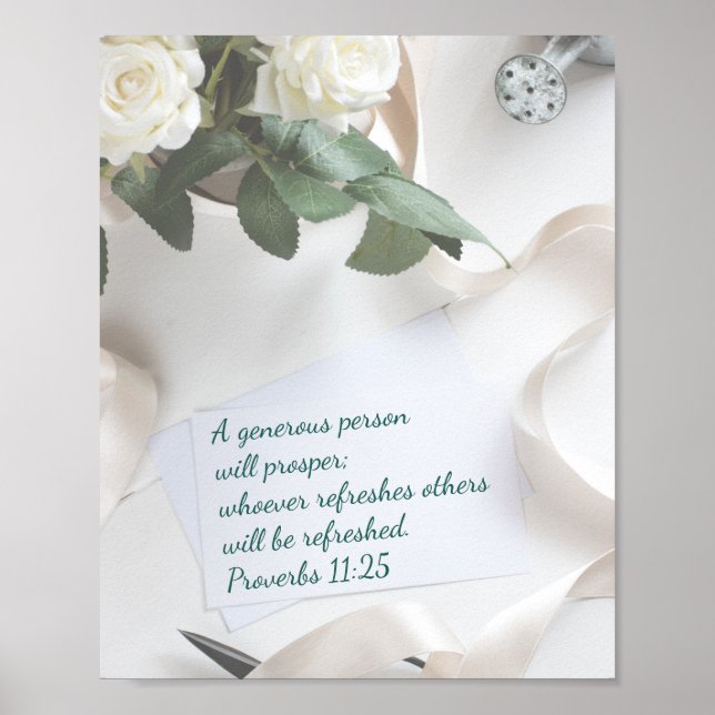 Poster Proverbes "Une Personne Généreuse Prospère" 11:25 (Devant)