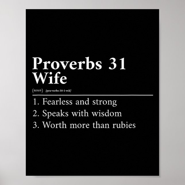 Poster Proverbs 31 Wife Definition  (Devant)