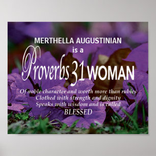Poster PROVERBS Personnalisé 31 FEMME Inspirationnel chré