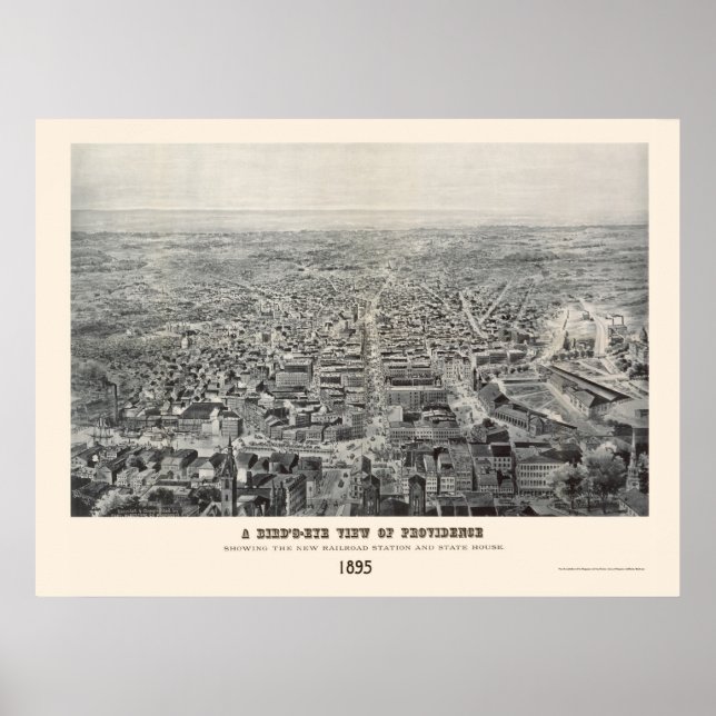 Poster Providence, RI Carte panoramique - 1894 (Devant)