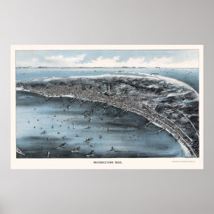 Poster Provincetown, MA Carte panoramique - 1910