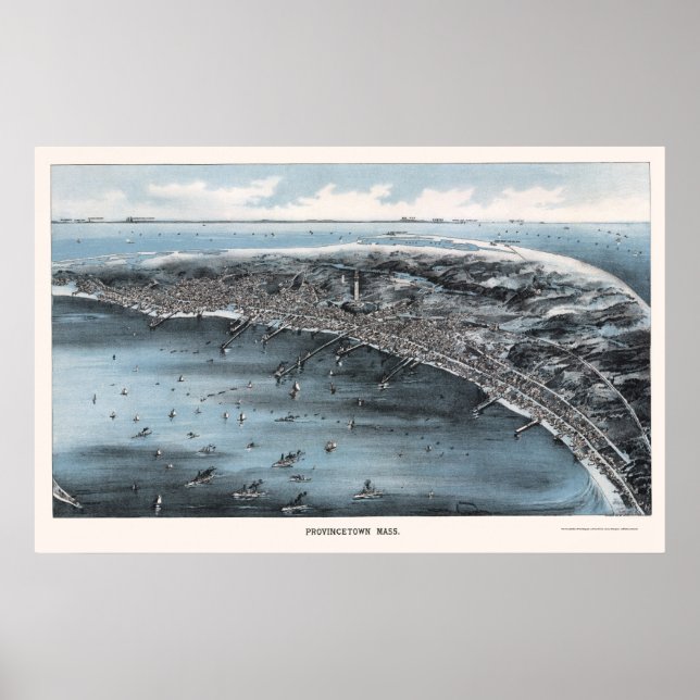 Poster Provincetown, MA Carte panoramique - 1910 (Devant)