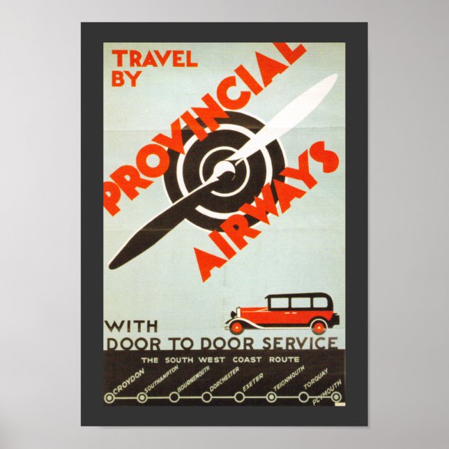 Poster Provincial Airways (Devant)