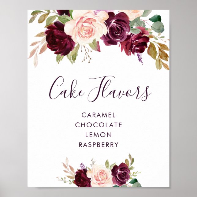 Poster prune fleurs violettes cake flaveurs signe (Devant)