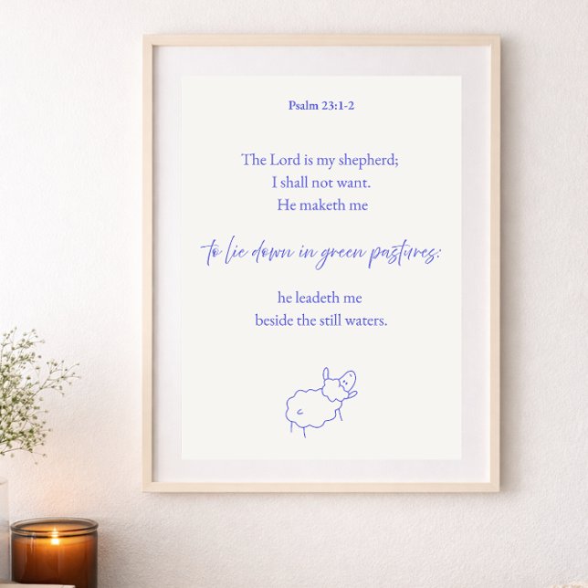 Poster Psalm 23 Christian Wall Art | God Cares of Me (Créateur téléchargé)