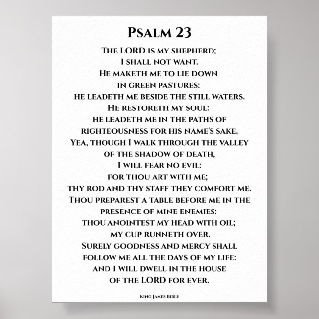 Poster Psalm 23 KJV    Bold Cinzel Font (Devant)