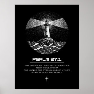 Poster Psalm 27:1 Bible Verse | Lighthouse Christian