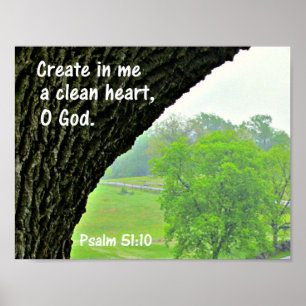 Poster Psalm 51:10 Create in me a clean heart