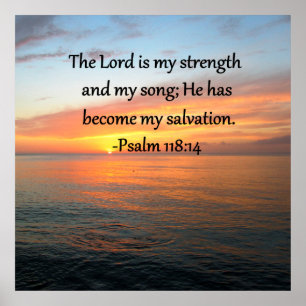 POSTER PSALM SPIRITUEL 118:14 DESIGN PHOTO SLEVER