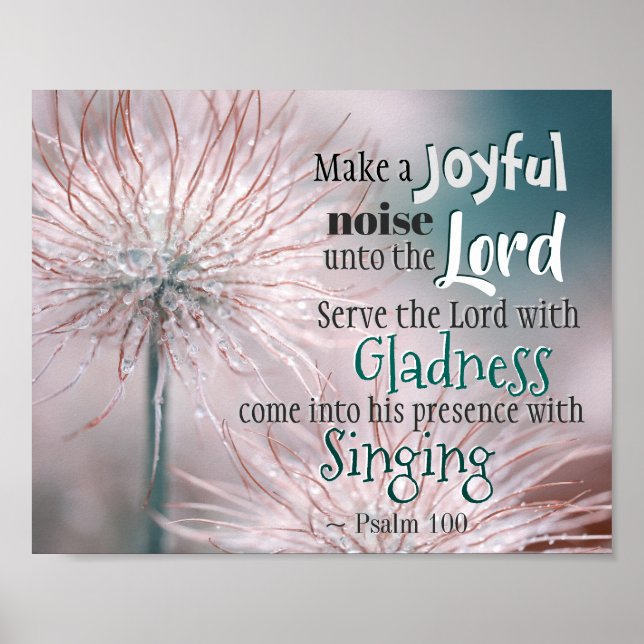 Poster Psaume 100:1-2 Faites un joyeux bruit au Seigneur (Devant)