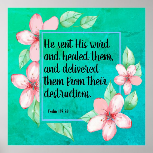 Poster Psaume 107:20 (Devant)