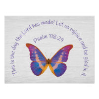 Psaume 118:24 et papillon aquarelle