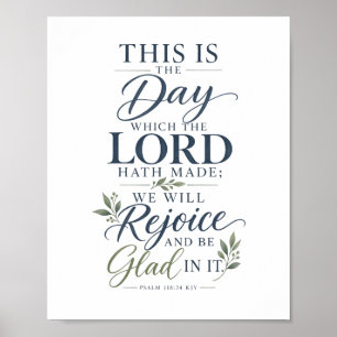 Poster Psaume 118:24 KJV Ce jour Verset biblique 