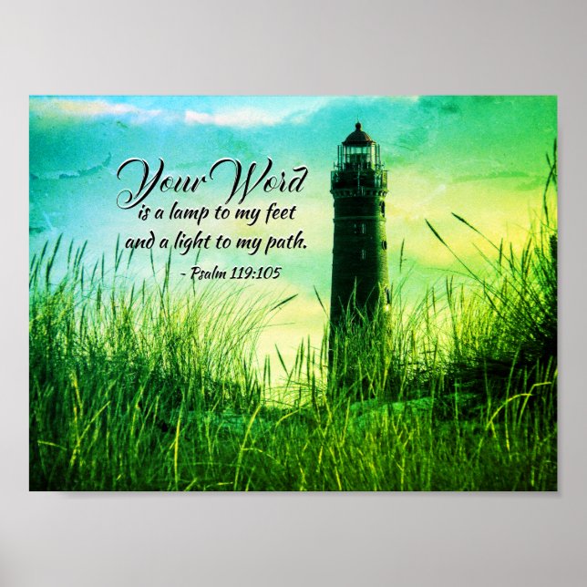 Poster Psaume 119:105 Ta Parole est une lampe à mes pieds (Devant)