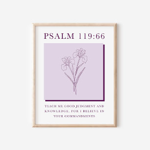 Poster Psaume 119:66 Fleur d'Iris chrétienne moderne