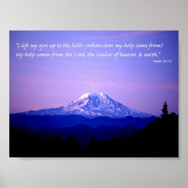 Poster Psaume 121:1-2 (Devant)