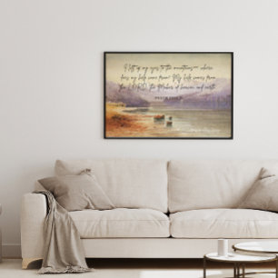 Poster Psaume 121:1-2 Bible Verse Mur Art