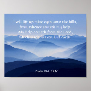 Poster Psaume 121:1-2 My help cometh from the LORD