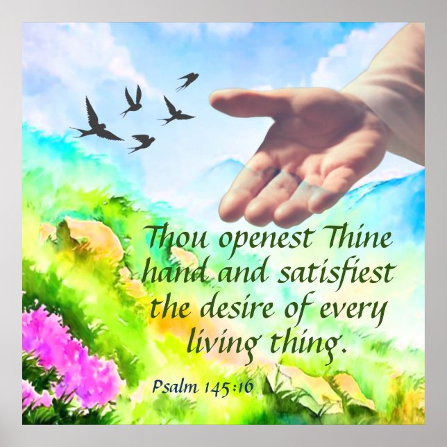 Poster Psaume 145:16 (Devant)
