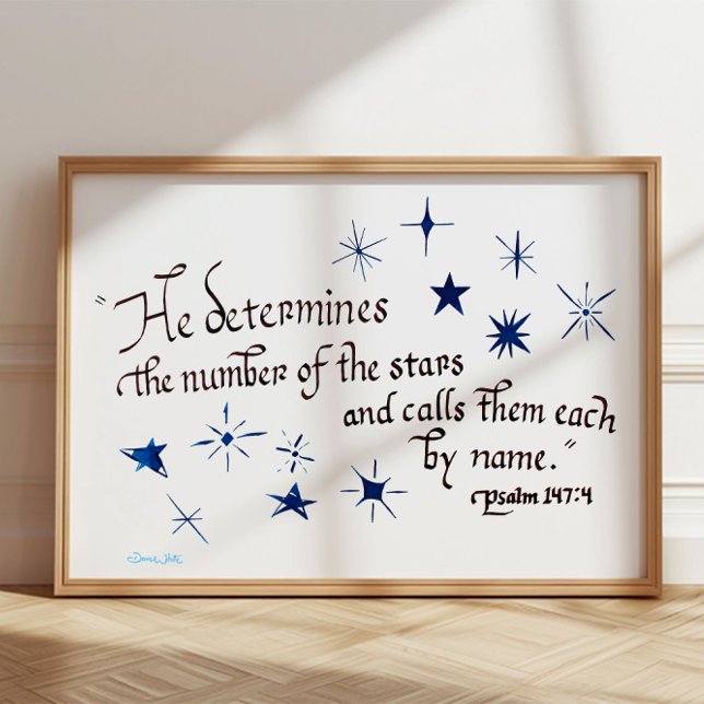 Poster Psaume 147 4 Étoiles Bible Verse Christian (Créateur téléchargé)