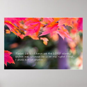 Poster Psaume 16:8 sur Feuilles d'automne