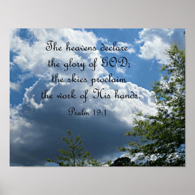 Poster Psaume 19:1 Les cieux déclarent la gloire de Dieu (Devant)