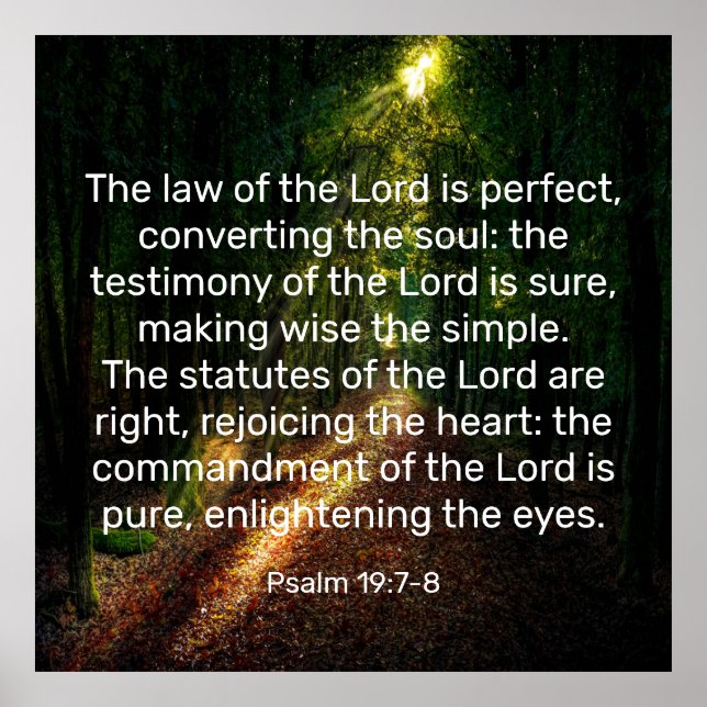 Poster Psaume 19:7-8 (Devant)
