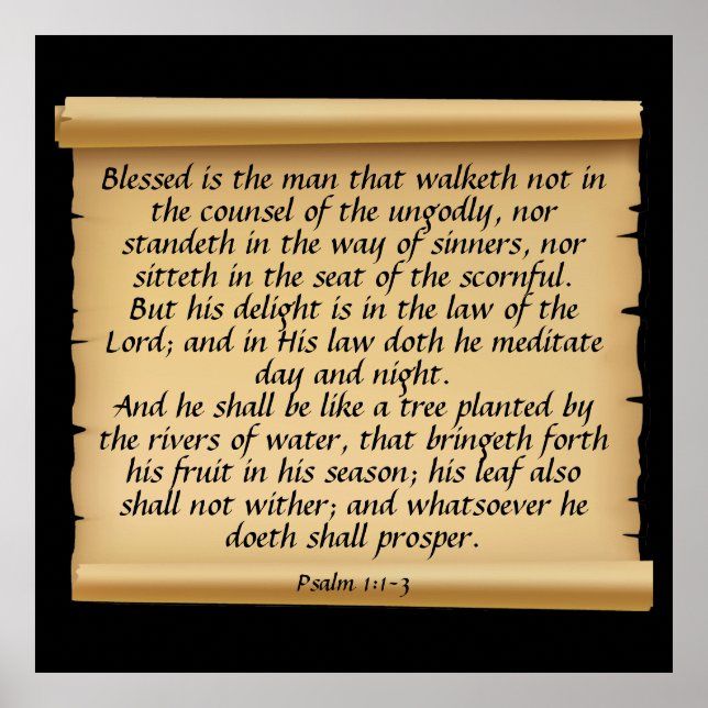 Poster Psaume 1:1-3 (Devant)