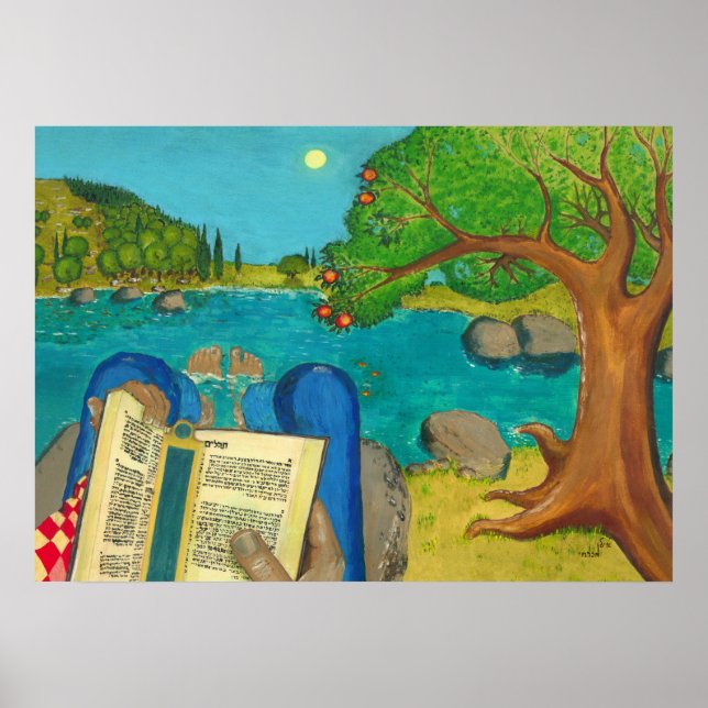 Poster Psaume 1 dans la Bible hébraïque Peintures chrétie (Devant)